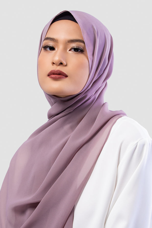 Chiffon Pashmina Purple Lagoon - Vaslima