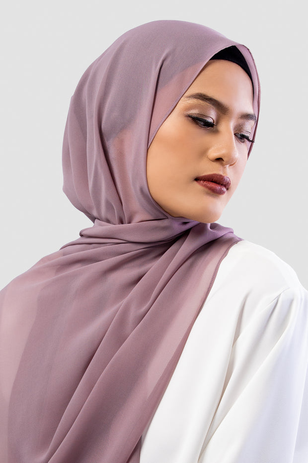 Chiffon Pashmina Purple Lagoon - Vaslima