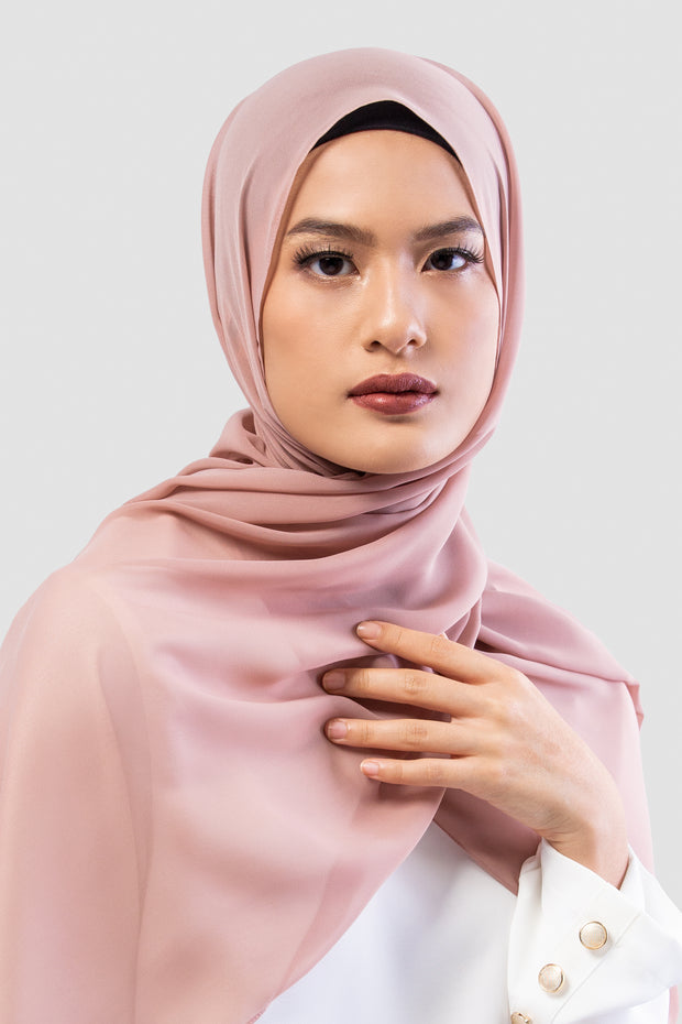 Chiffon Pashmina Rossete Pink - Vaslima