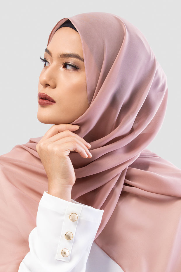 Chiffon Pashmina Rossete Pink - Vaslima