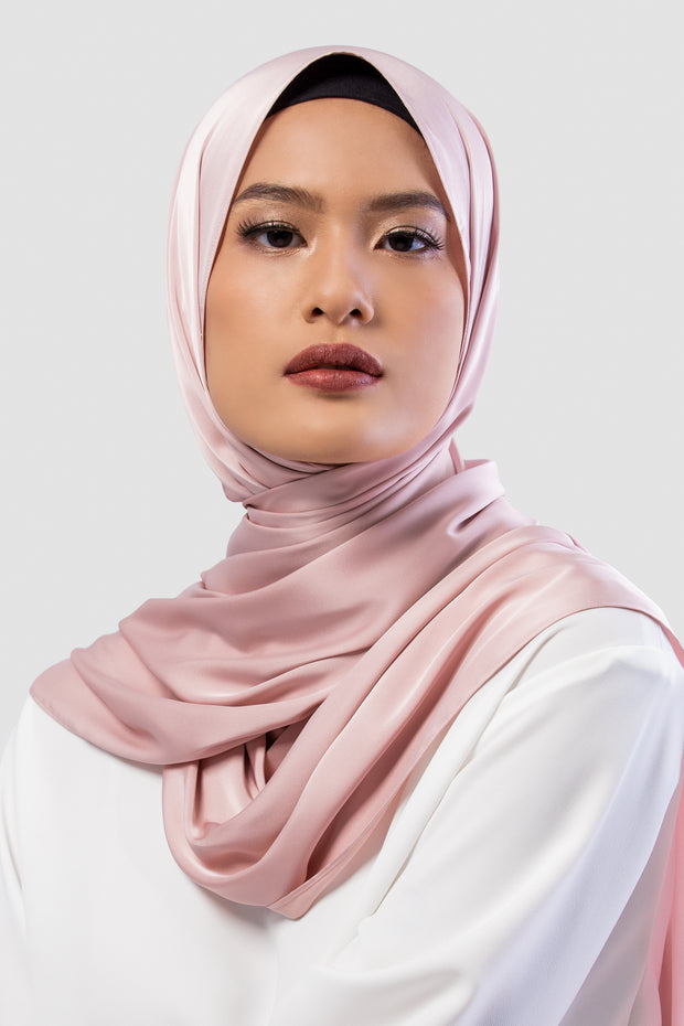 Satin Pashmina Dusty Pink - Vaslima